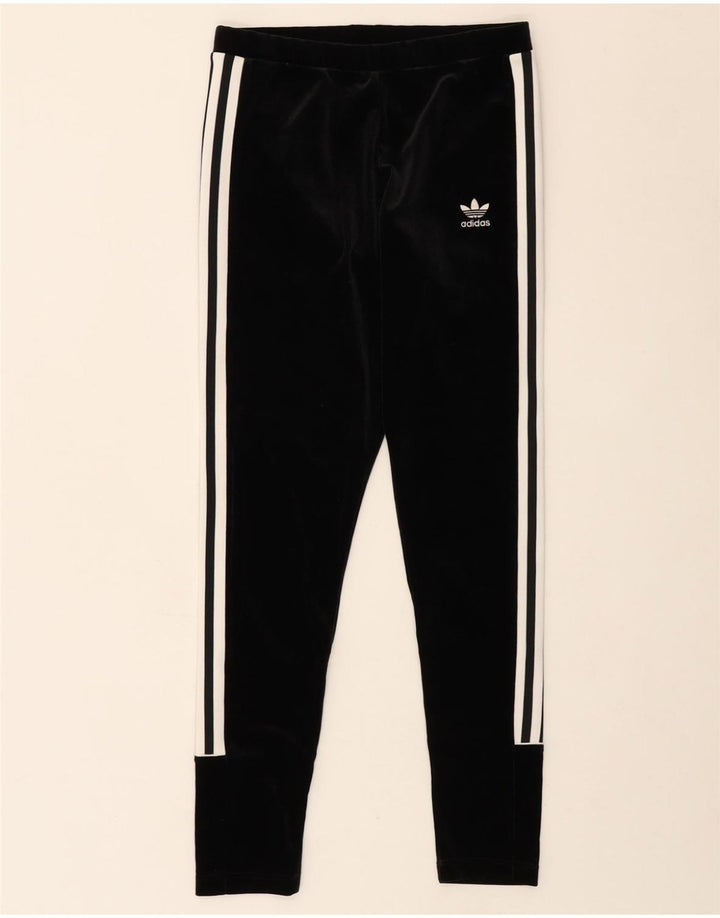 ADIDAS Womens Leggings UK 10 Small Black Polyester Vintage Adidas and Second-Hand Adidas from Messina Hembry 