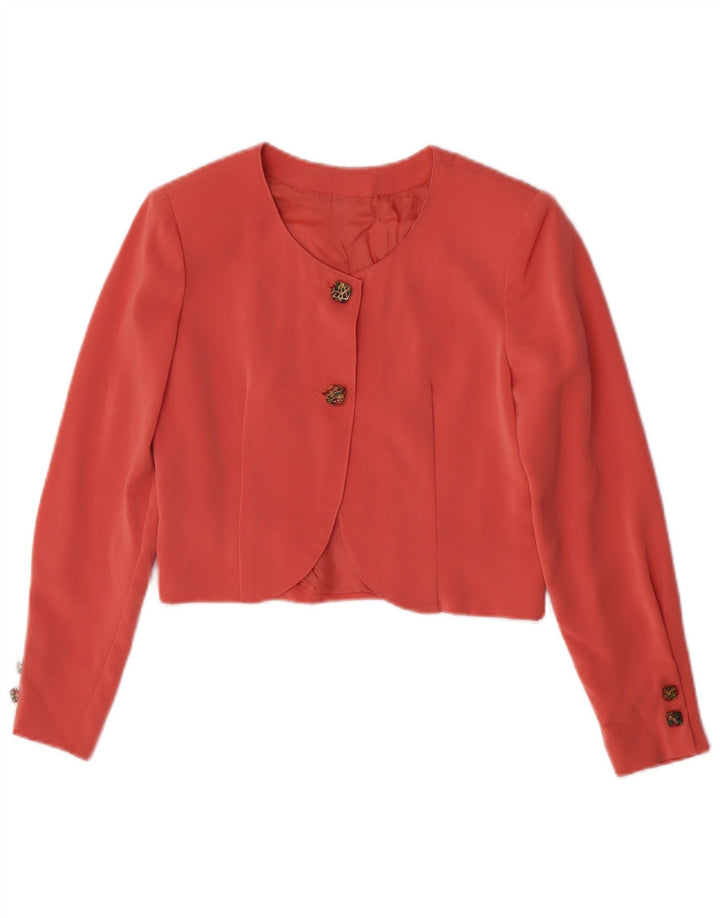 Vintage ženska crop bolero jakna UK 8 Mala ružičasta
