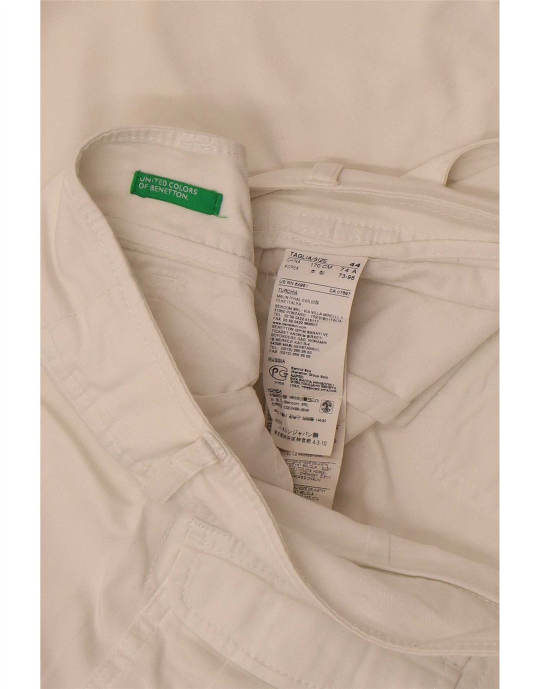 Benetton ženske ležerne hlače s bootcutom IT 44 srednje W32 L32 bijeli pamuk