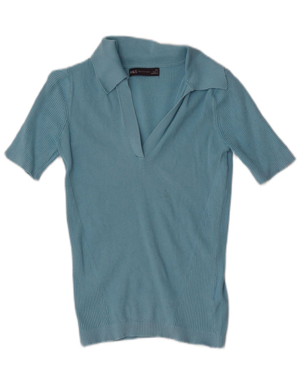 Marks & Spencer ženska polo majica UK 4 XS plavi pamuk