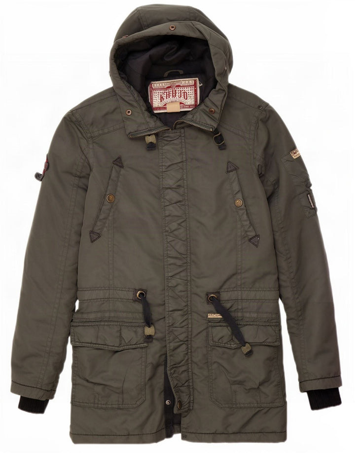 KHUJO muška parka jakna s kapuljačom UK 36 mali zeleni poliester