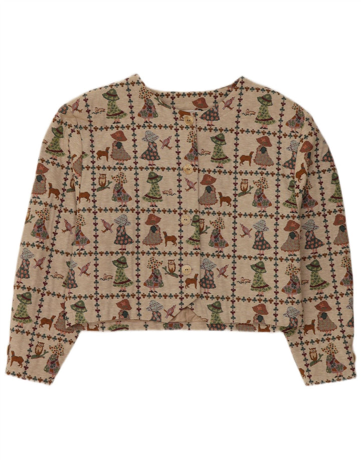 Bonita ženska bolero jakna UK 16 Velika bež poliesterska novost