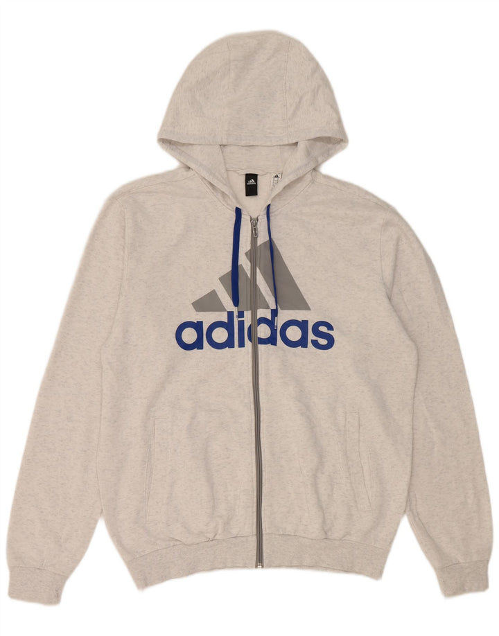 Adidas muška pulover s kapuljačom s patentnim zatvaračem, srednje bijele boje