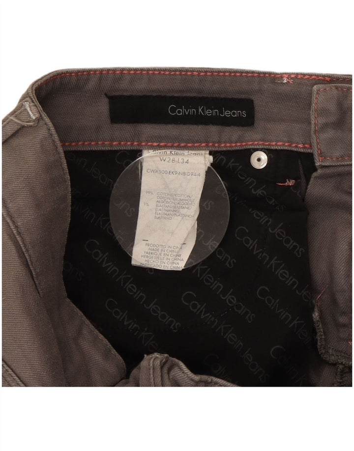 Ženske uske traperice Calvin Klein W28 L34 sivi pamuk