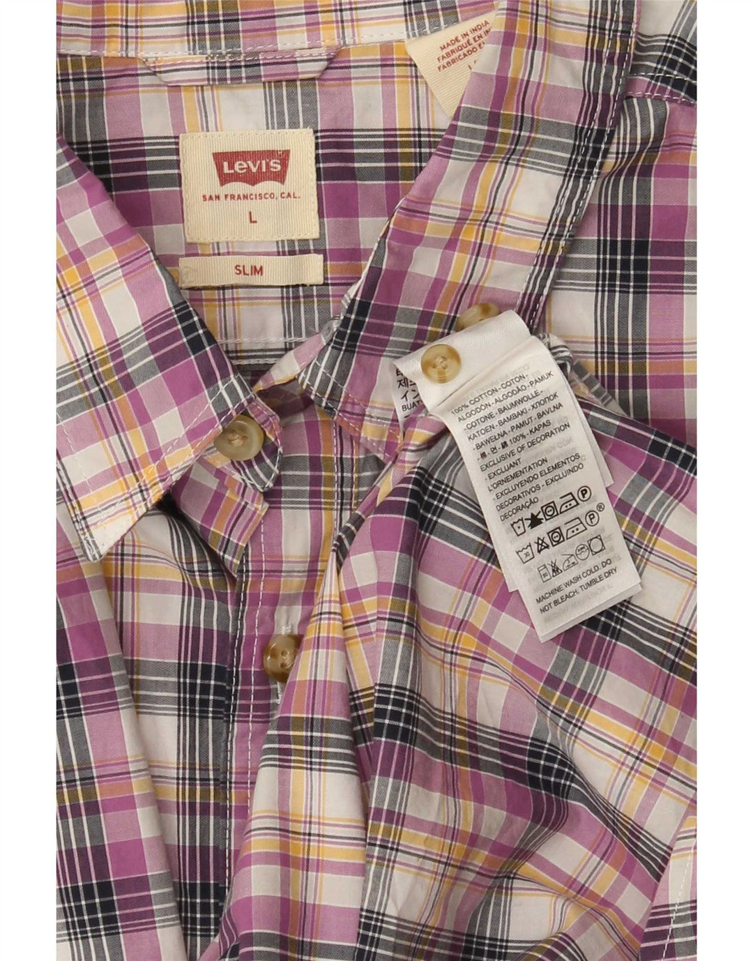 Levi's muška tanka košulja, veliki šareni karirani pamuk