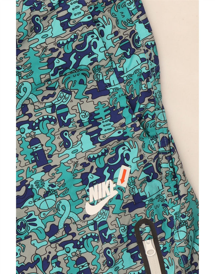 Nike muške grafičke kargo kratke hlače W34 veliki tirkizni poliester u blokovima boja