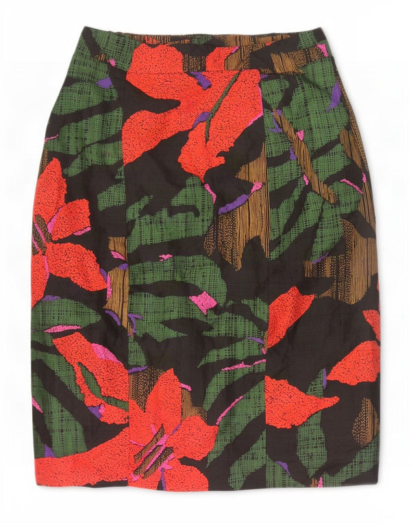Vintage ženska ravna suknja W24 XS Raznobojni cvjetni