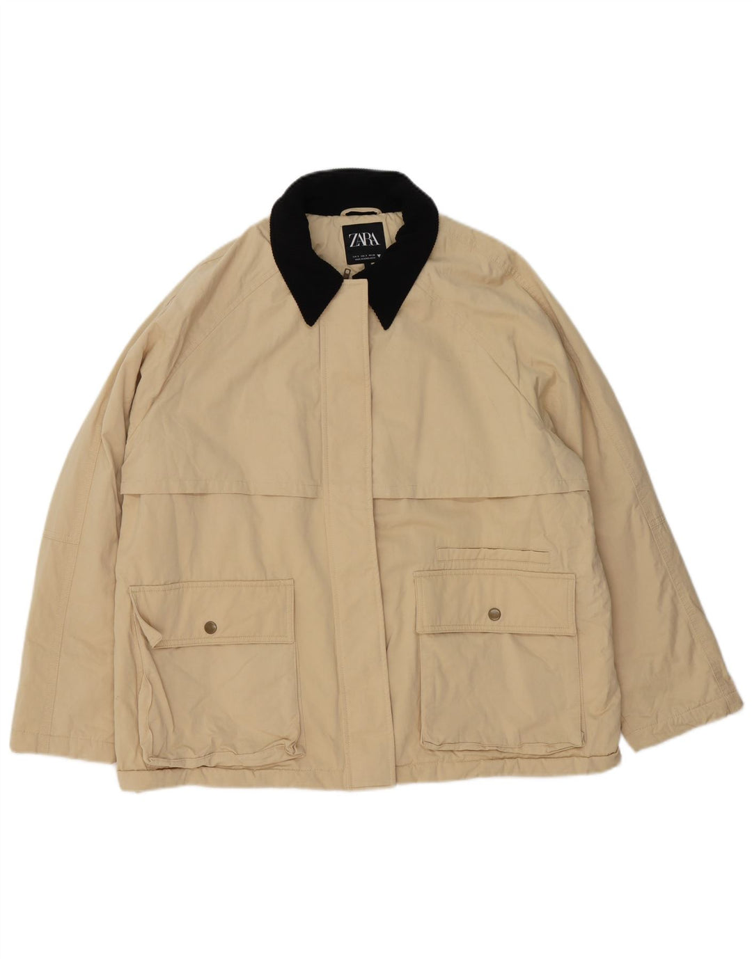 ZARA ženska velika pomoćna jakna UK 10 Small Beige Colourblock