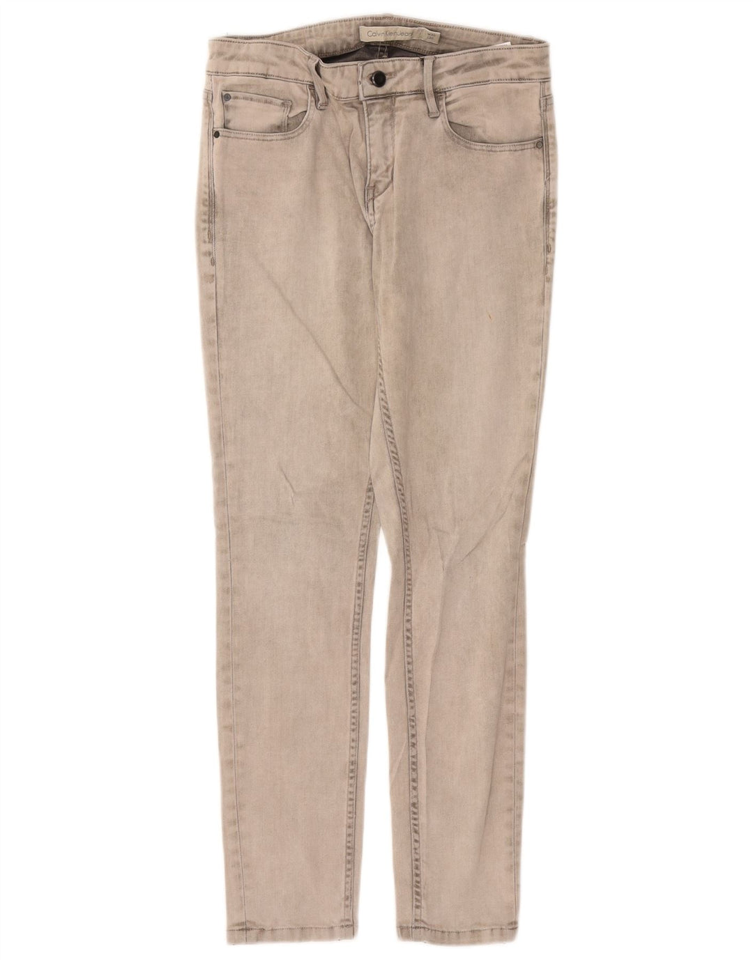 CALVIN KLEIN Ženske uske traperice W30 L30 Sivi pamuk