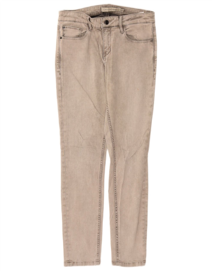 CALVIN KLEIN Ženske uske traperice W30 L30 Sivi pamuk