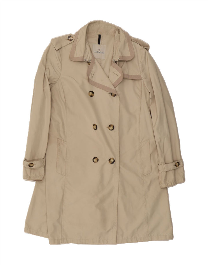 MONCLER Womens Double Breasted Trench Coat Size 5 2XL Beige Classic Vintage Moncler and Second-Hand Moncler from Messina Hembry 