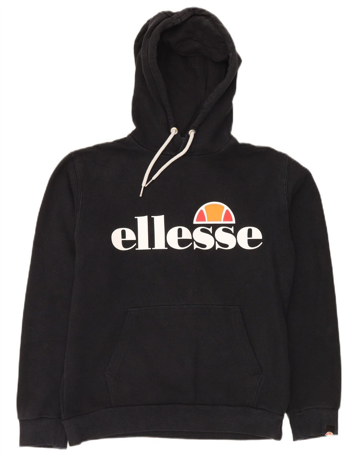 ELLESSE Ženska prevelika majica s kapuljačom s kapuljačom UK 8 Mali crni pamuk