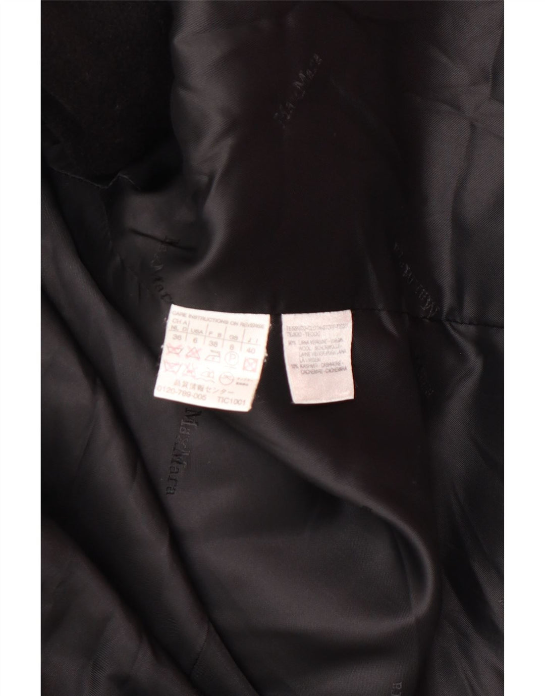 MAX MARA ženski kaput UK 8 Mali crni vuneni klasični