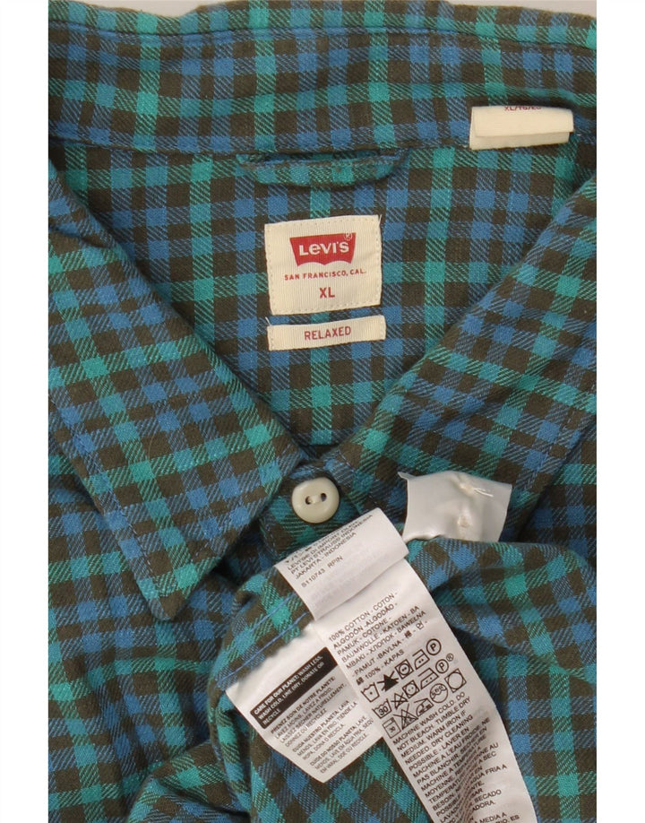 Levi's muška opuštena flanelska košulja XL zeleni pamuk od ginghama
