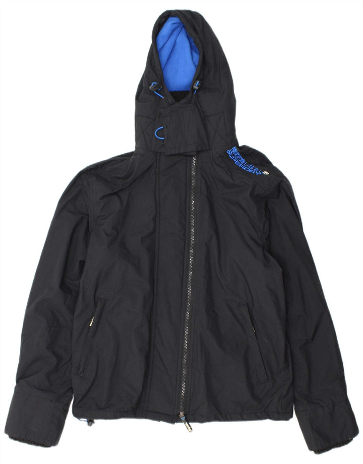 SUPERDRY Ženska grafička vjetrovka jakna UK 14 srednje crna