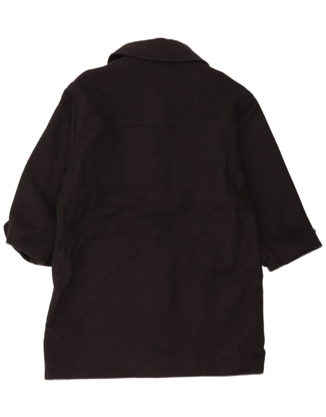 Vintage ženski oversized Duffle Coat UK 14 srednje crna vuna