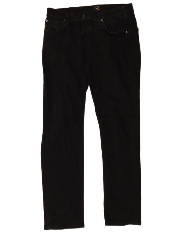 LEE muške ravne traperice W36 L32 crni pamuk