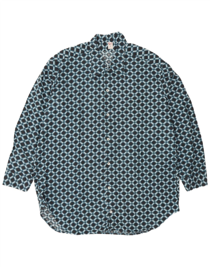 EICHSFELD KONFEKTION Muška košulja veličina 44 XL plava geometrijska retro