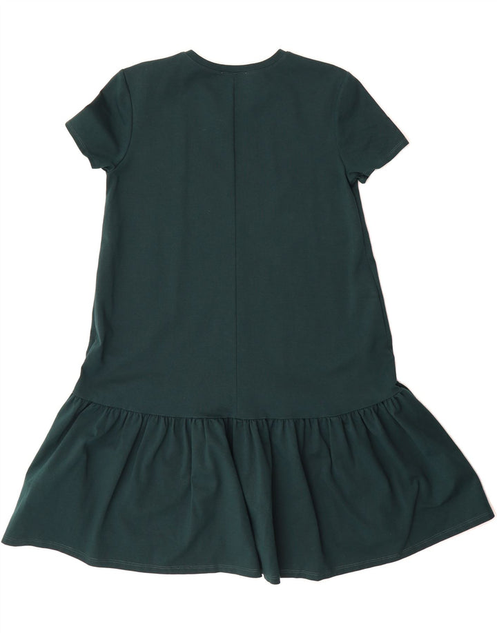 ZARA Womens Basic Dress UK 10 Small Green Cotton Vintage Zara and Second-Hand Zara from Messina Hembry 