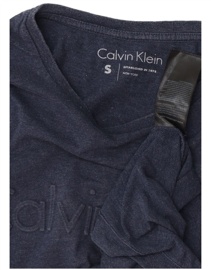 CALVIN KLEIN Muška majica dugih rukava s grafikama, mala tamnoplava pamuk