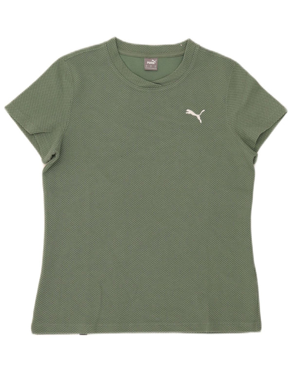Puma ženska majica kratkih rukava UK 12 Medium Green Cotton