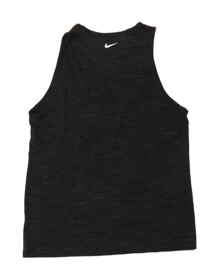 NIKE Womens Dri Fit Vest Top UK 12 Medium Black Flecked Vintage Nike and Second-Hand Nike from Messina Hembry 