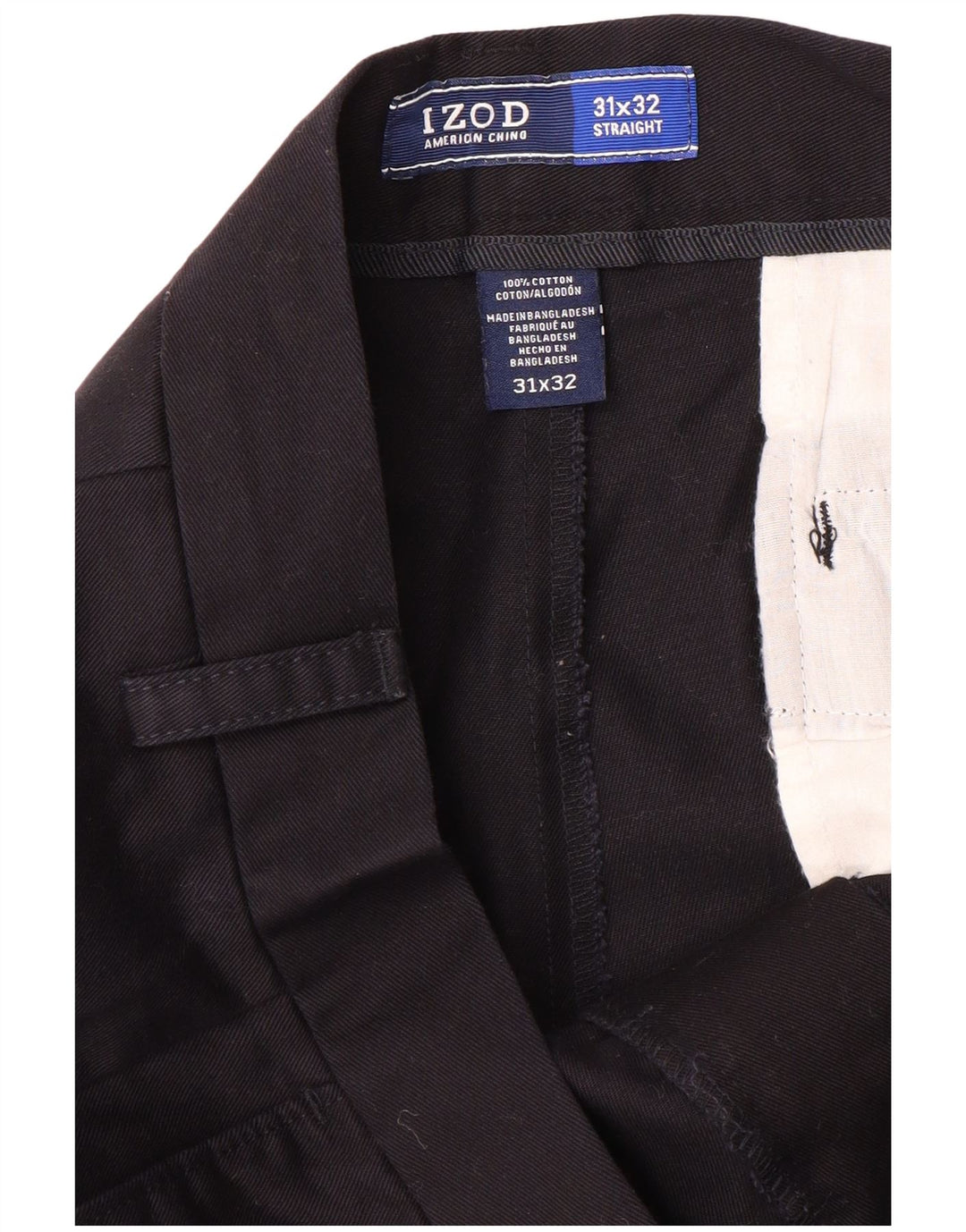 IZOD Muške ravne chino hlače W31 L32 tamnoplavi pamuk