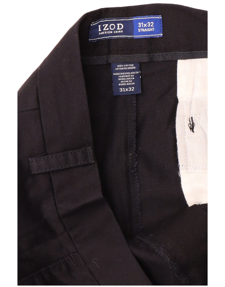 IZOD Muške ravne chino hlače W31 L32 tamnoplavi pamuk