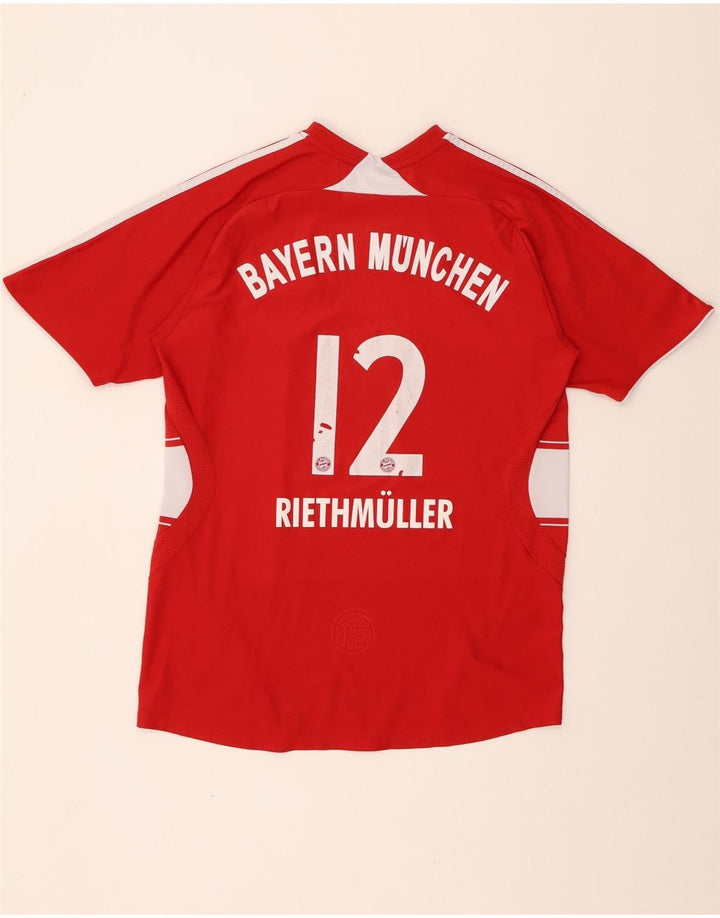 ADIDAS Boys FC Bayern Munchen majica kratkih rukava 15-16 godina s crvenim prugama