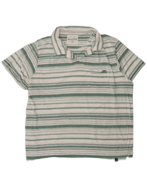 Muška polo majica Weird Fish 4XL, pamuk na zelene pruge