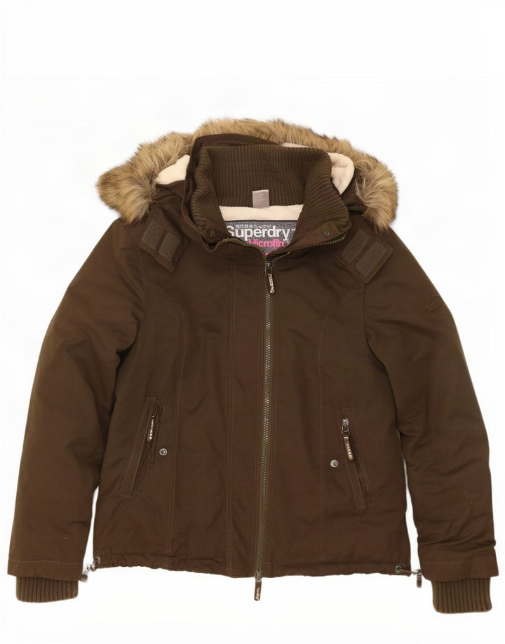 Superdry ženska jakna vjetrovka s kapuljačom UK 18 XL kaki poliester