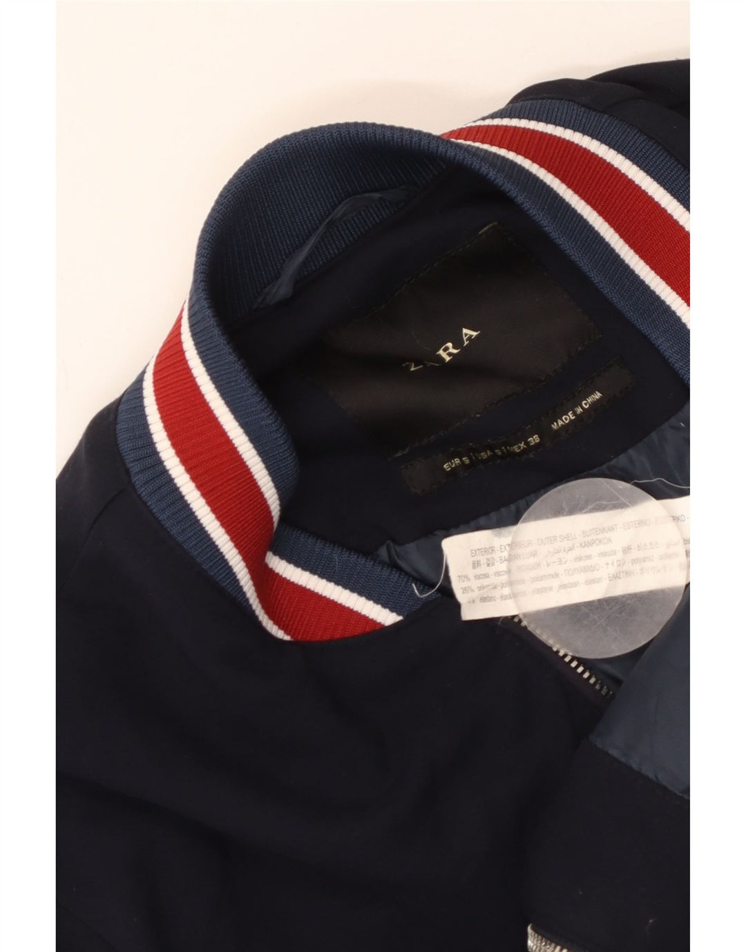 ZARA muška bomber jakna UK 36 Mala tamnoplava viskoza