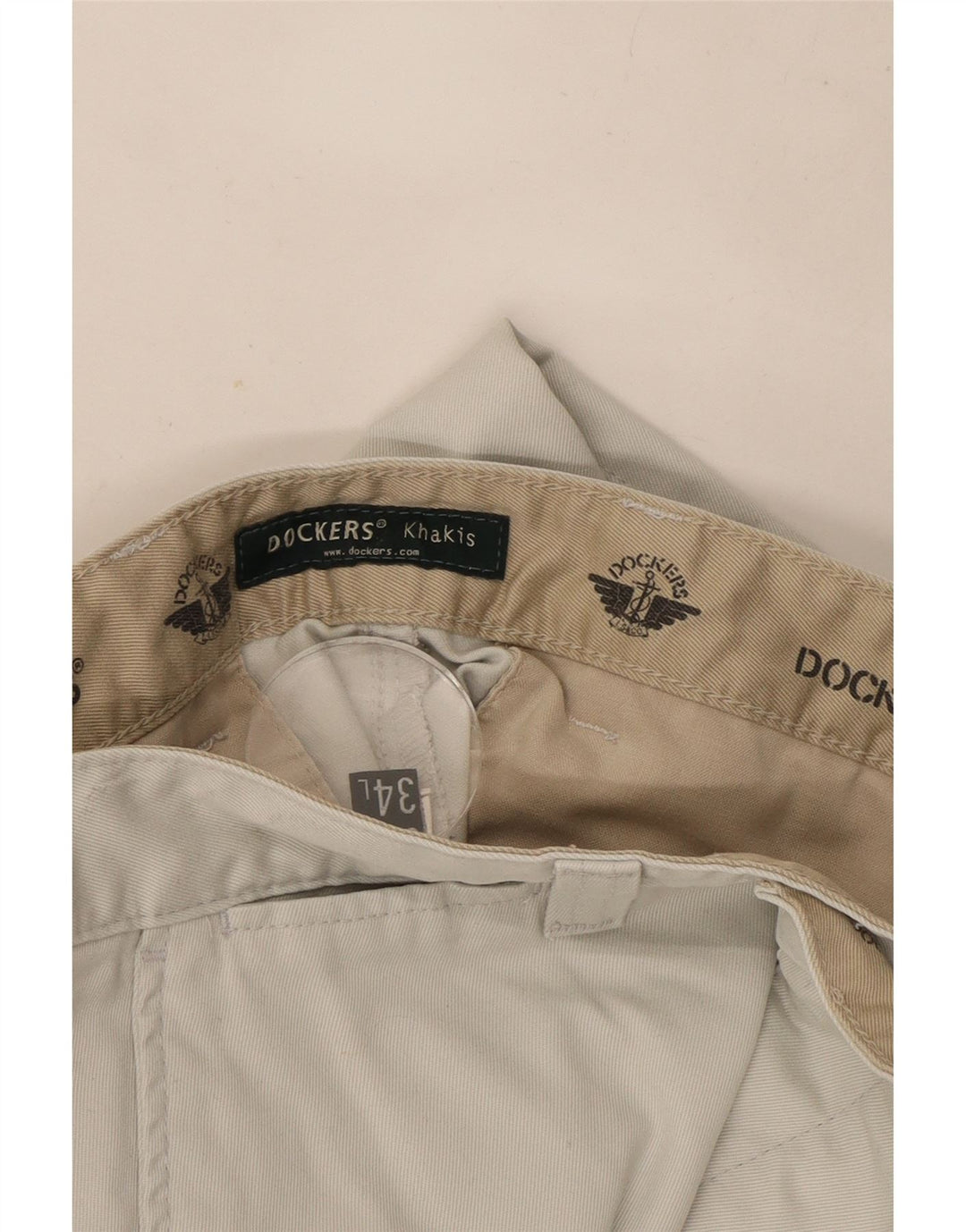 Dockers muške kaki ravne chino hlače W32 L34 sive