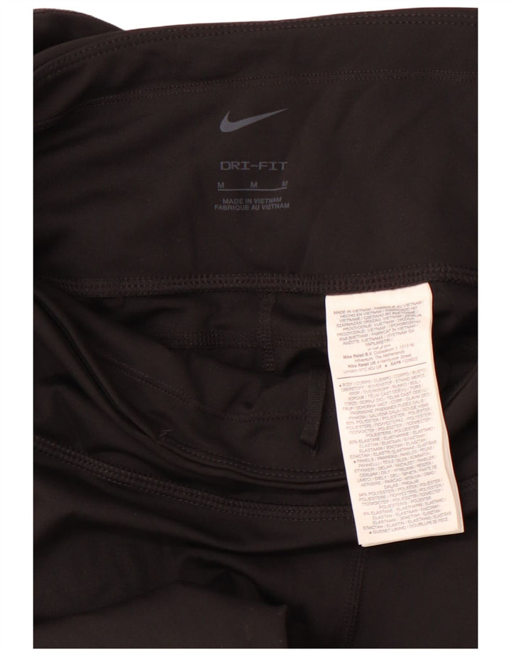 NIKE Ženske Dri Fit Crop Leggings UK 12 Srednji crni poliester