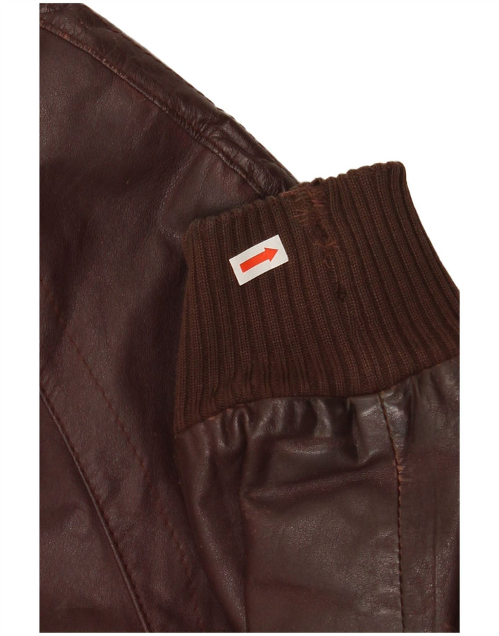 VINTAGE muška kožna jakna UK 38 srednje tamnocrvena