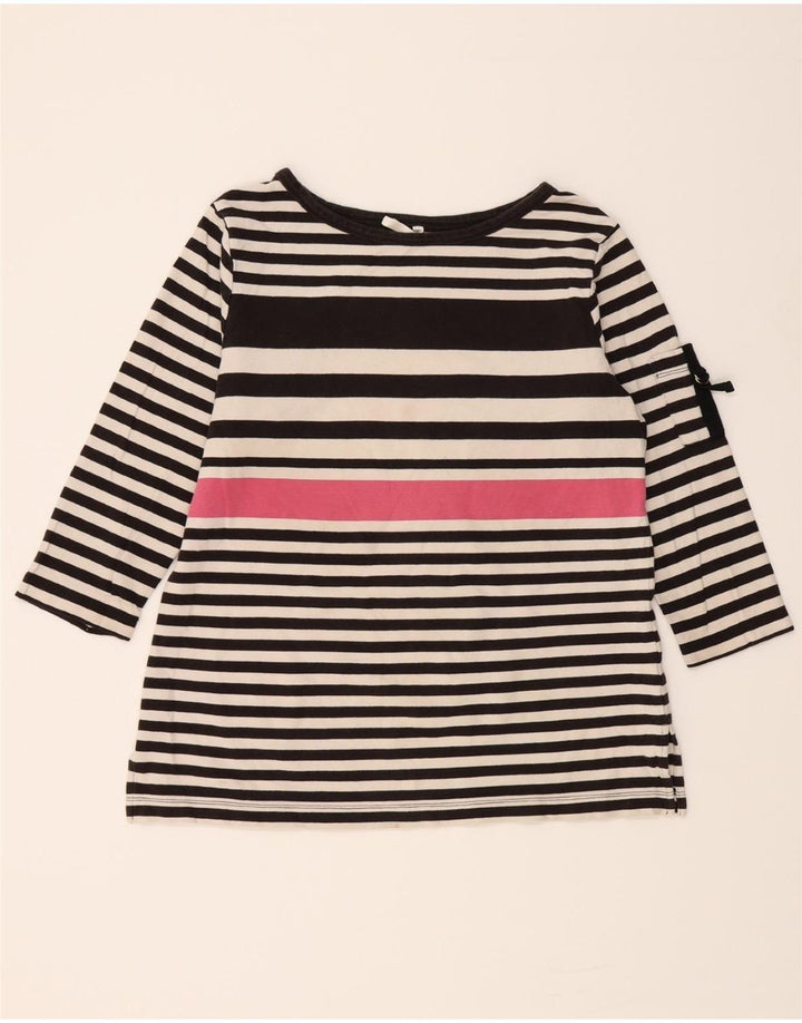 WHITE STAG Womens Top 3/4 Sleeve UK 14 Medium Black Striped Cotton Vintage White Stag and Second-Hand White Stag from Messina Hembry 