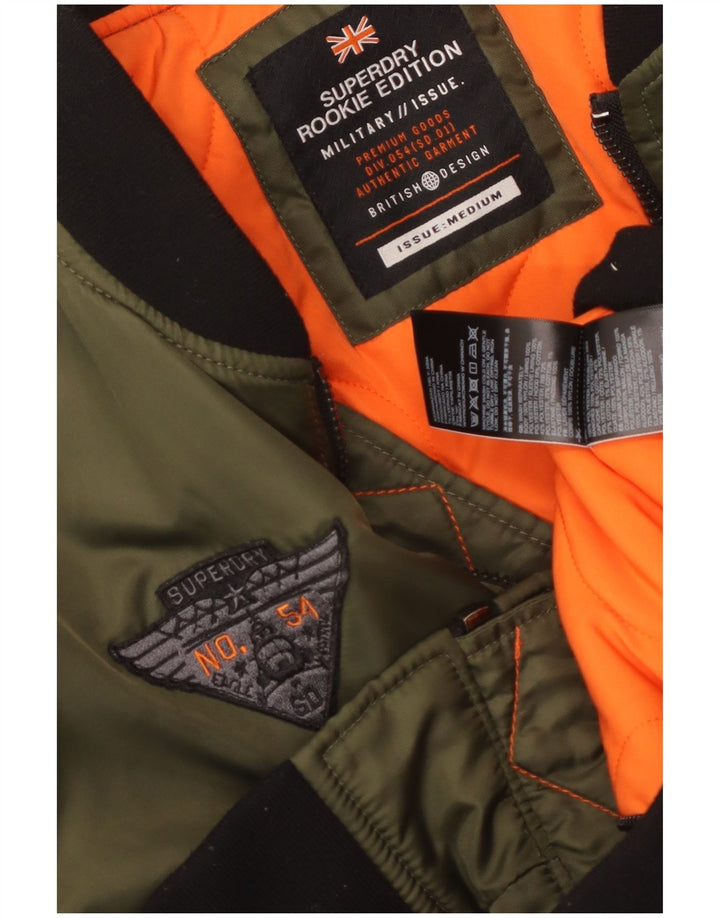 Superdry muška vojna bomber jakna UK 38, srednji kaki najlon