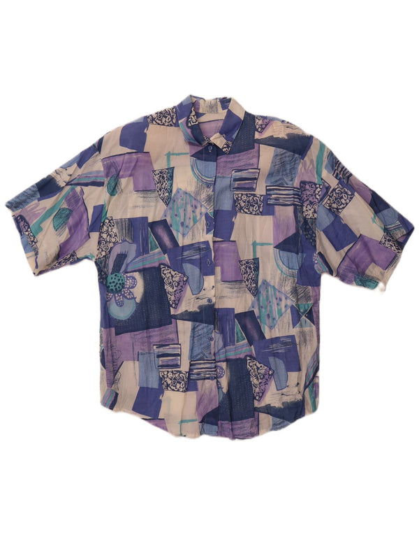 Vintage ženska košulja kratkih rukava UK 18 XL Raznobojni patchwork