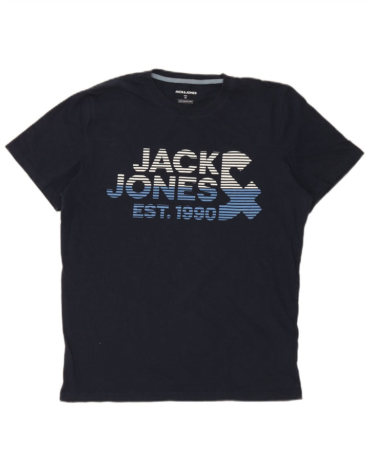 Jack & Jones muška majica kratkih rukava srednje veličine tamnoplavi pamuk
