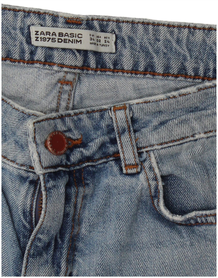 ZARA Womens Tapered Jeans EU 34 2XS W24 L26 Blue Floral