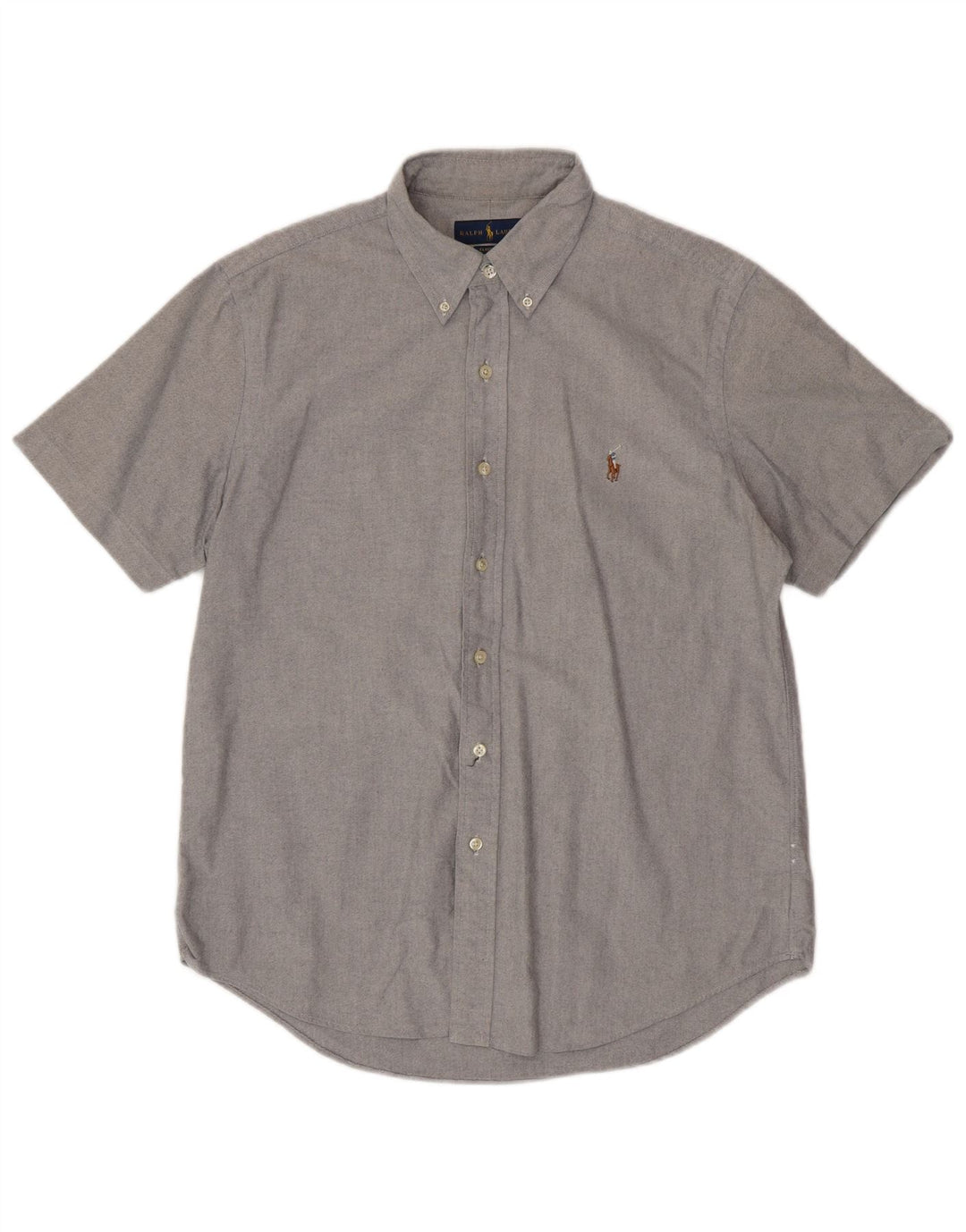 RALPH LAUREN Muška klasična košulja kratkih rukava, srednje sivi pamuk