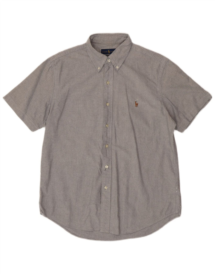 RALPH LAUREN Muška klasična košulja kratkih rukava, srednje sivi pamuk