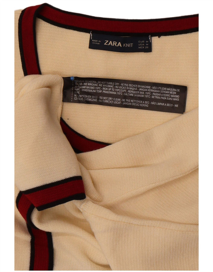 Zara ženski kratki kardigan pulover UK 12 srednje bijele boje