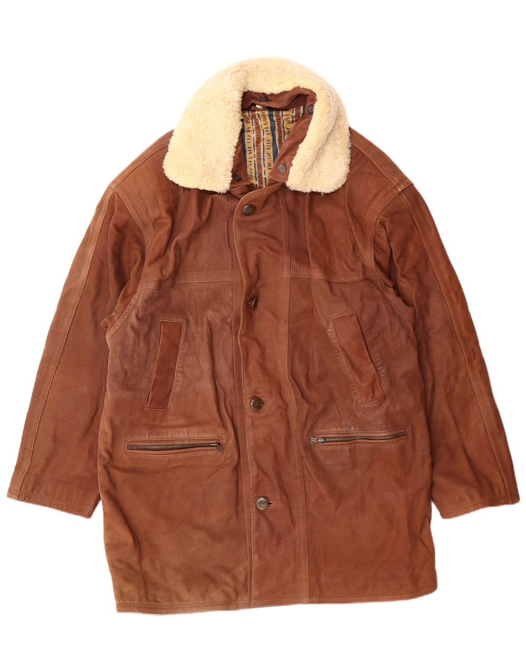 VINTAGE muški kožni kaput IT 50 Large Brown