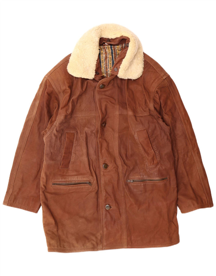 VINTAGE muški kožni kaput IT 50 Large Brown