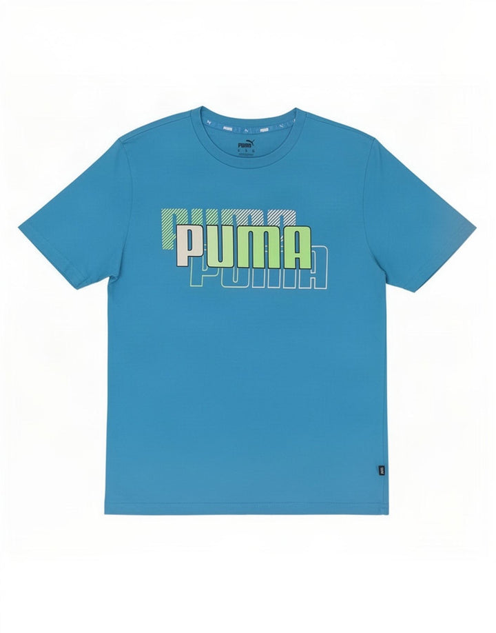 Puma muška grafička majica kratkih rukava srednje plavi pamuk