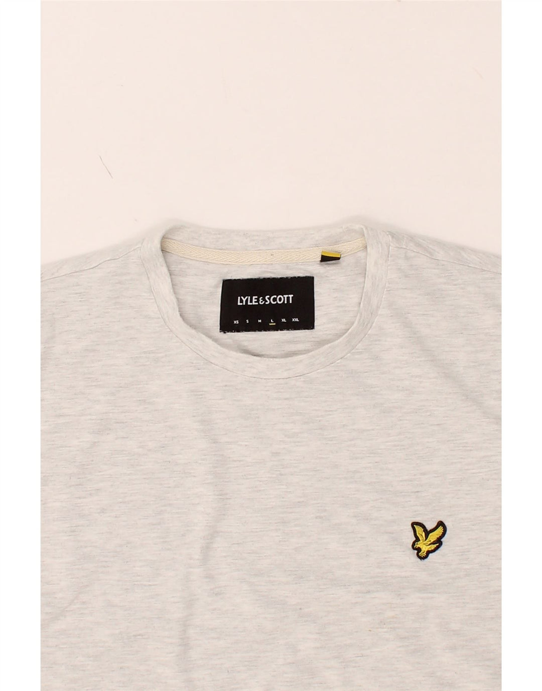 LYLE & SCOTT Mens T-Shirt Top Large Grey Colourblock Cotton Vintage Lyle & Scott and Second-Hand Lyle & Scott from Messina Hembry 