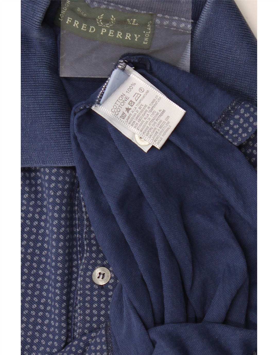 FRED PERRY Muška polo majica XL tamnoplavi pamuk na točkice