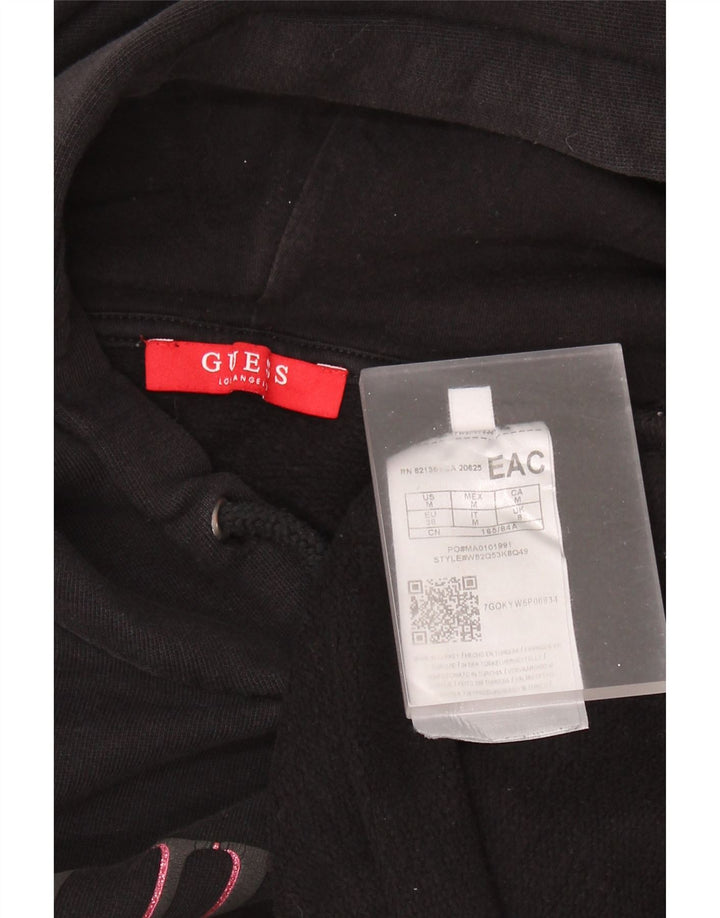 GUESS Ženska prevelika majica s kapuljačom s 3/4 rukava UK 8 Mala crna