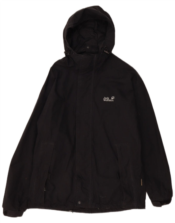 Jack Wolfskin muška kišna jakna s kapuljačom UK 36/38 srednji crni poliamid